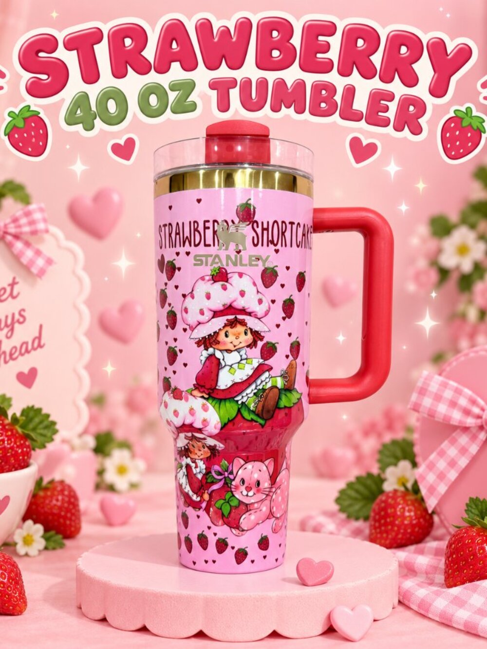 Strawberry tumbler 40 OZ